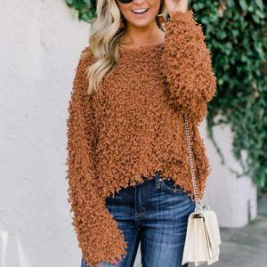 Pink Lily Rust Sweater